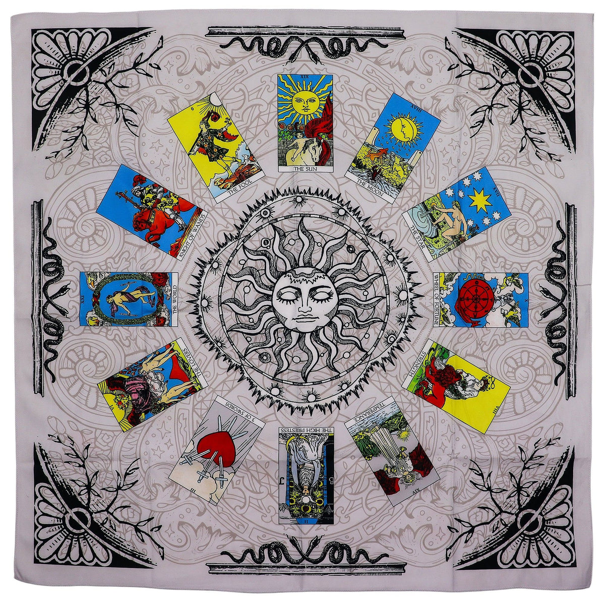 Paño para tarot Árbol de la Vida – 75 × 75 cm