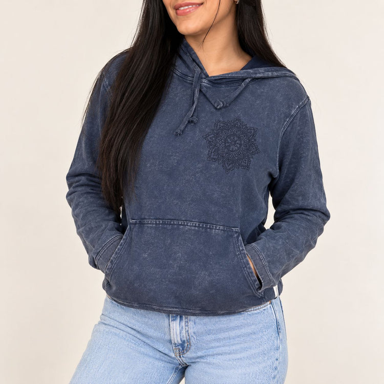 Sudadera con capucha lavanda empolvado – Talla S