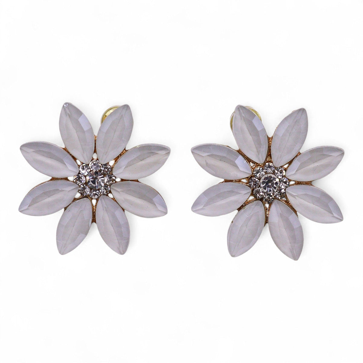 Pendientes de Flores de Estilo Vintage - Tono Perla