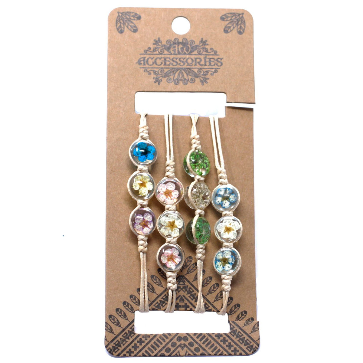 Pulsera de Piedras con Tres Flores