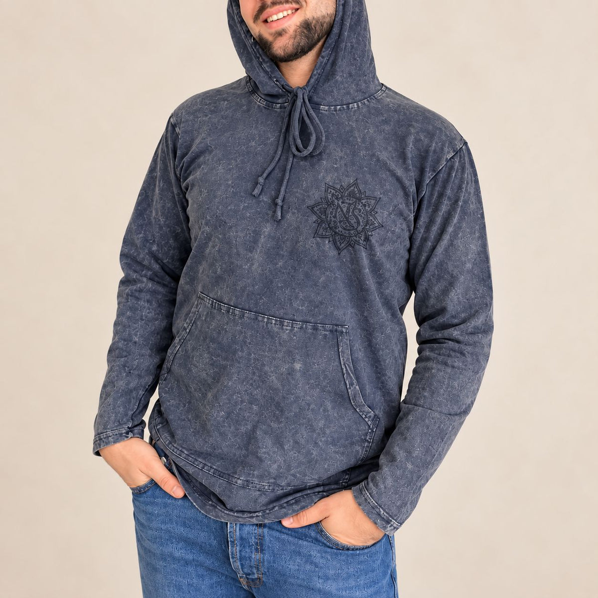 Sudadera con capucha lavanda empolvado – Talla S