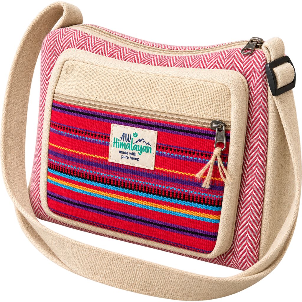 Bolso Messenger de cáñamo y algodón
