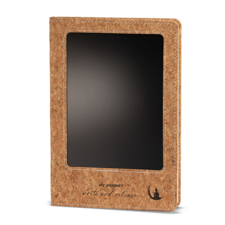 Cuaderno A5 con pantalla LCD borrable – Efecto corcho, 80 hojas