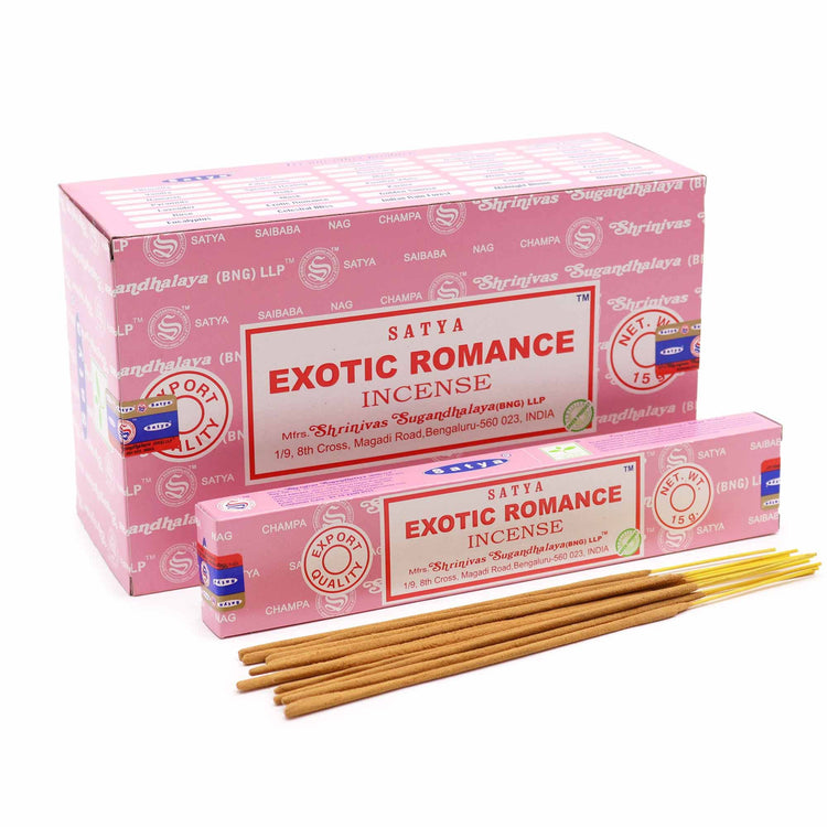 Incienso Satya Romance Exótico – Varillas, 15 g