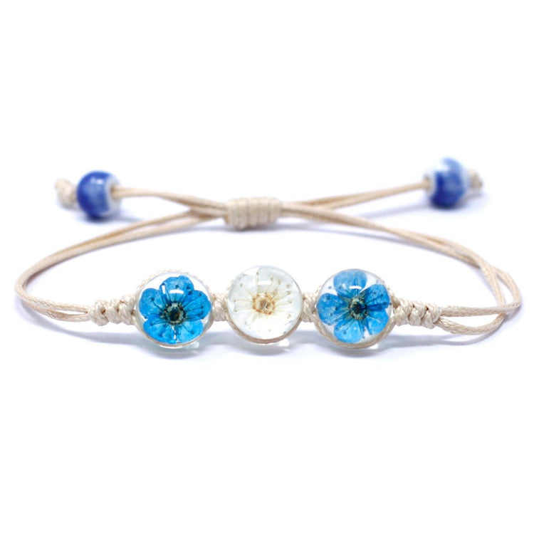 Pulsera de Piedras con Tres Flores