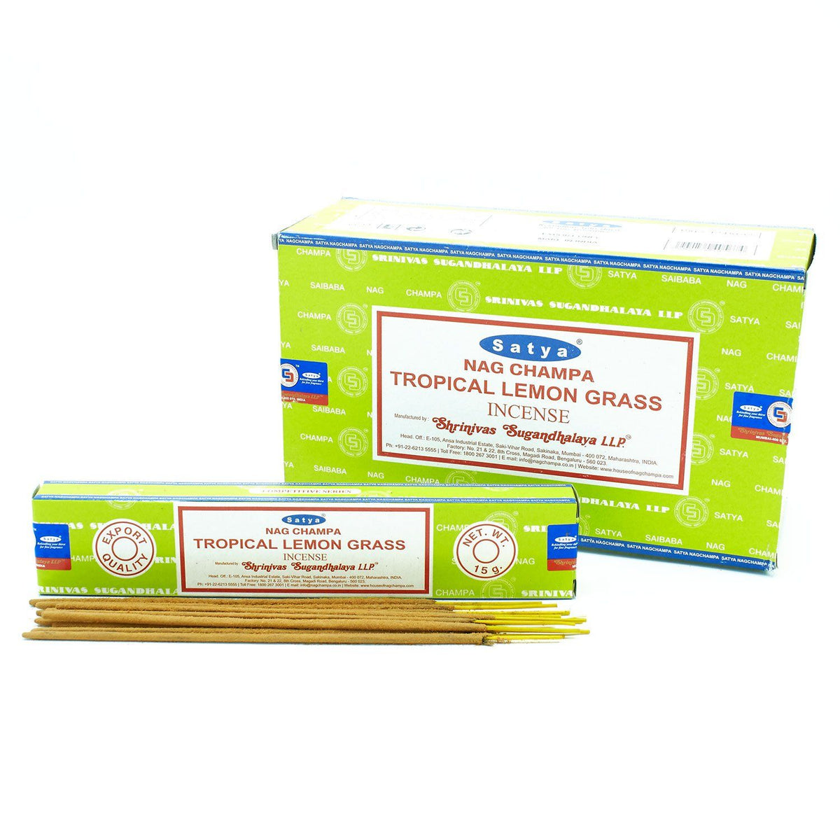 Incienso Satya Tropical Lemongrass – Varillas, 15 g