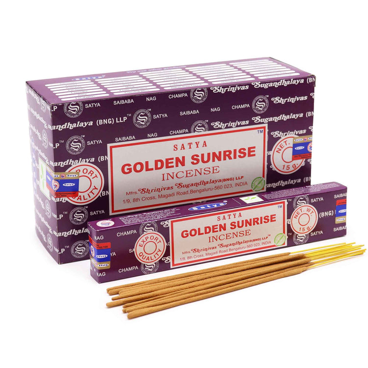 Incienso Satya Golden Sunrise – Varillas, 15 g