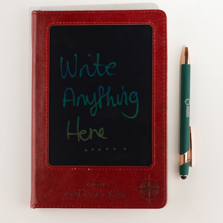 Cuaderno A5 con pantalla LCD borrable – Rojo, 80 hojas
