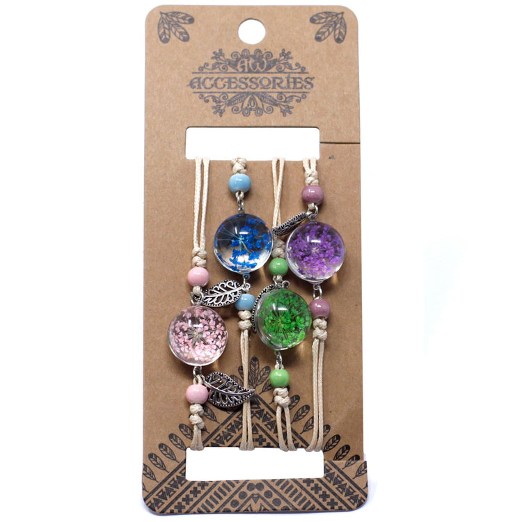 Pulsera de Piedras con Flores y Hojas