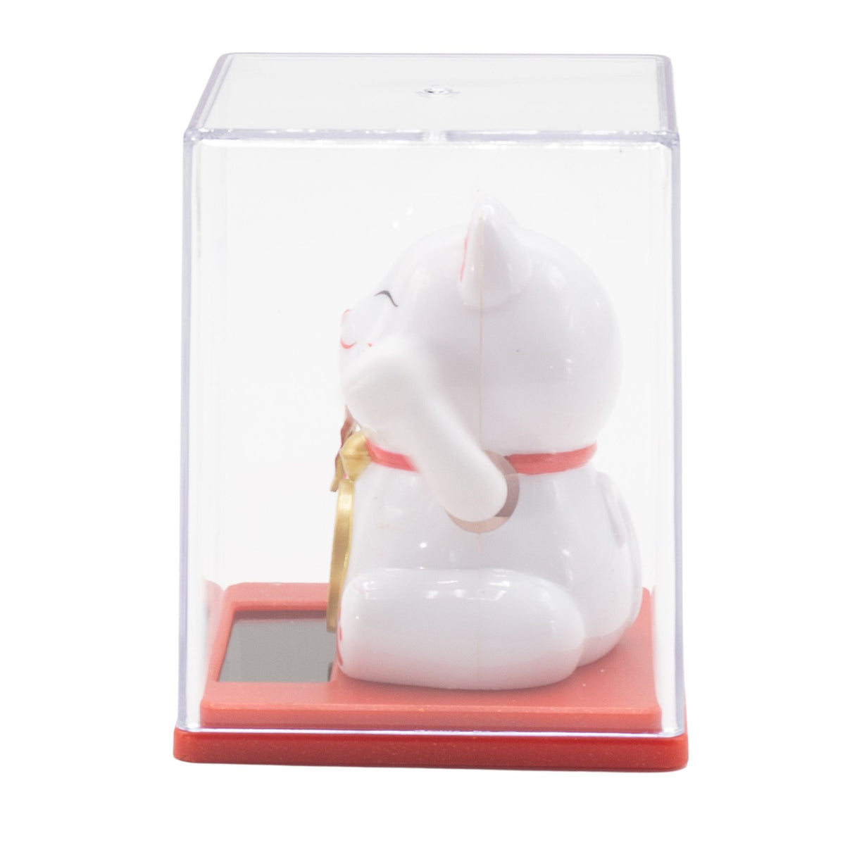Mini Gato de la Suerte Solar Blanco en Caja