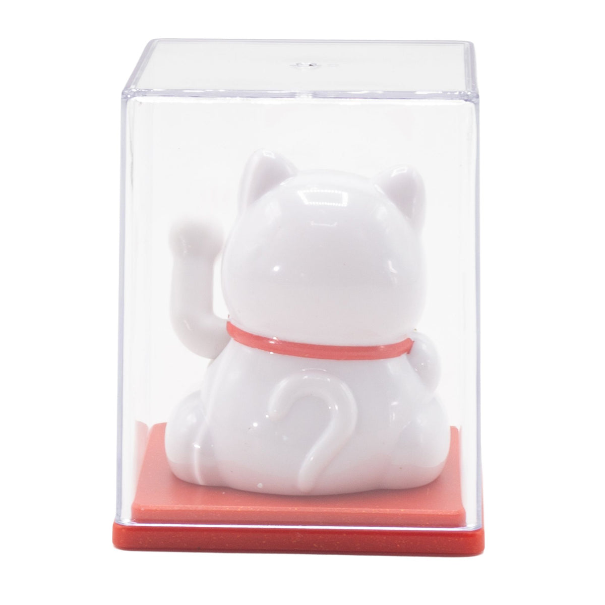 Mini Gato de la Suerte Solar Blanco en Caja