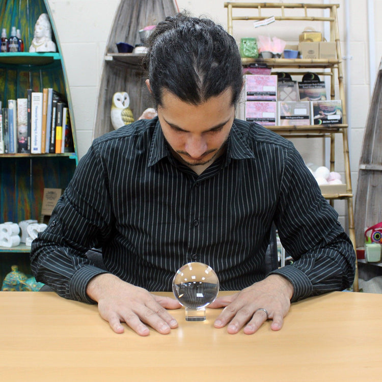 Bola de cristal con soporte de 80 mm