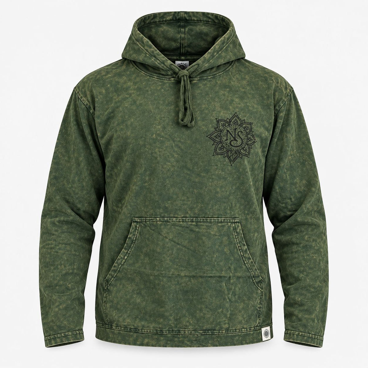 Sudadera con capucha verde azulado vintage – Talla S