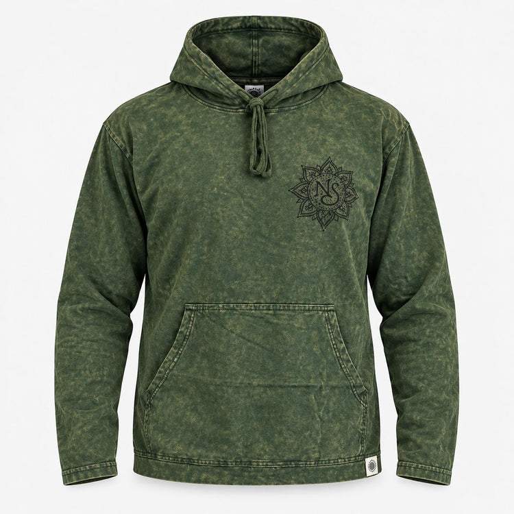 Sudadera con capucha verde azulado vintage – Talla S