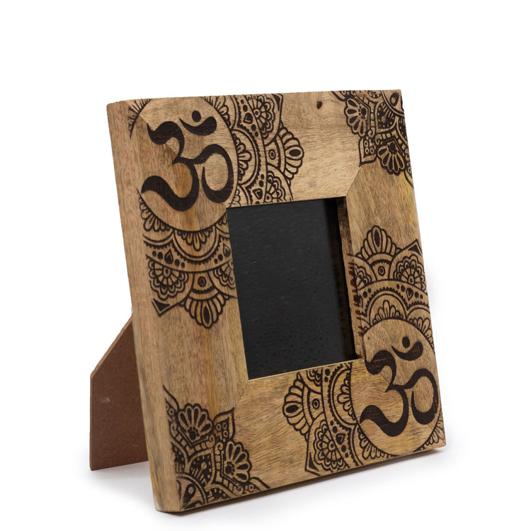 Marco de madera de mango Mandala Negro – Foto 10 × 10 cm