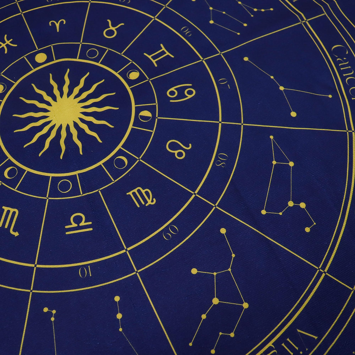 Paño para tarot Zodiaco – 75 × 75 cm