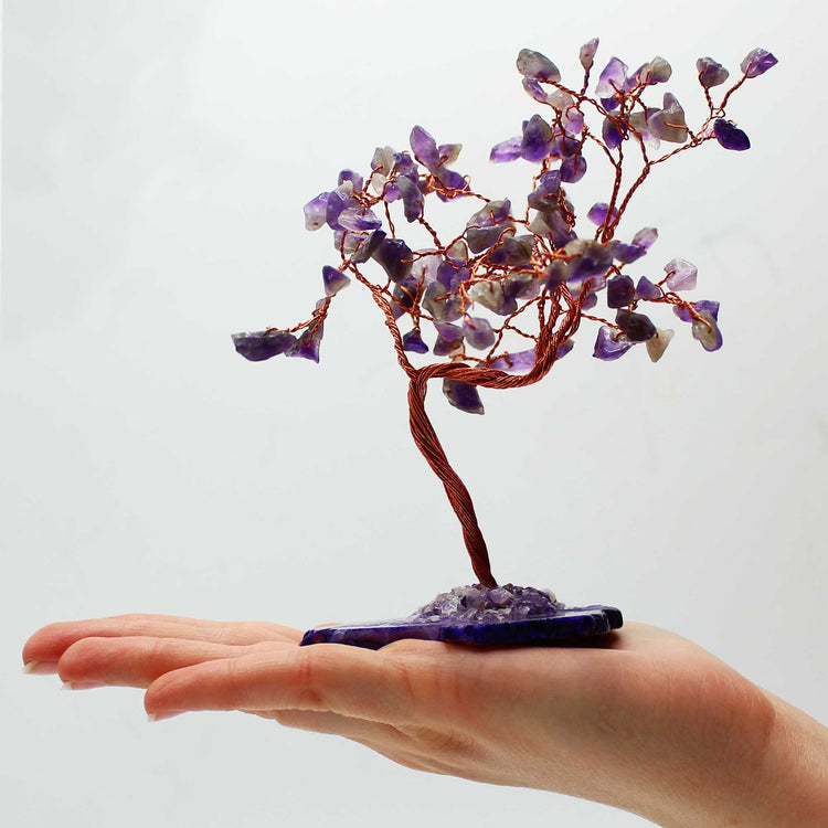 Árbol de Amatista Grande sobre Ágata Natural - 100 Piedras