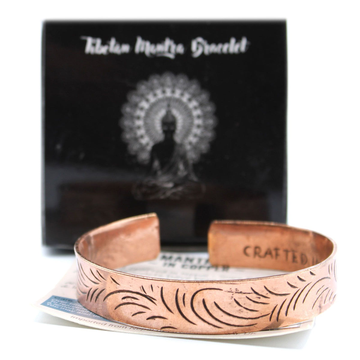 Pulsera de cobre estilo tibetano – Remolinos Tribales Anchos