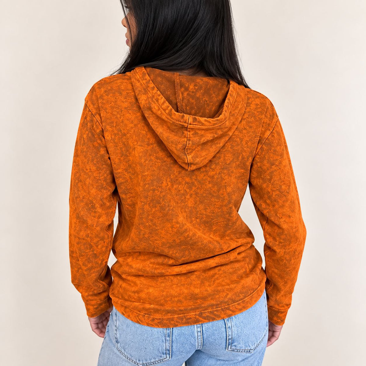 Sudadera con capucha naranja quemado – Talla S