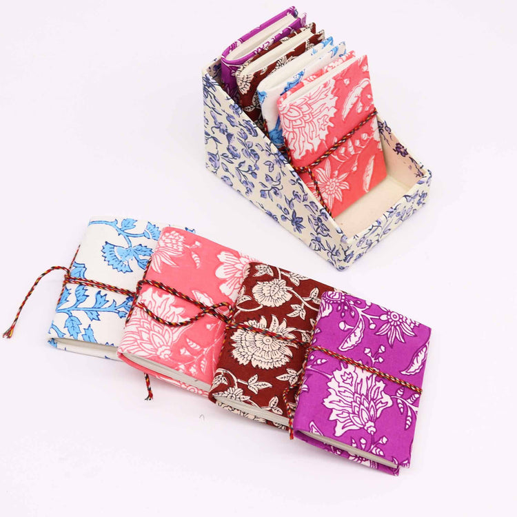 Cuadernos de Algodón con Estampado Floral 7x10cm (paquete expositor)