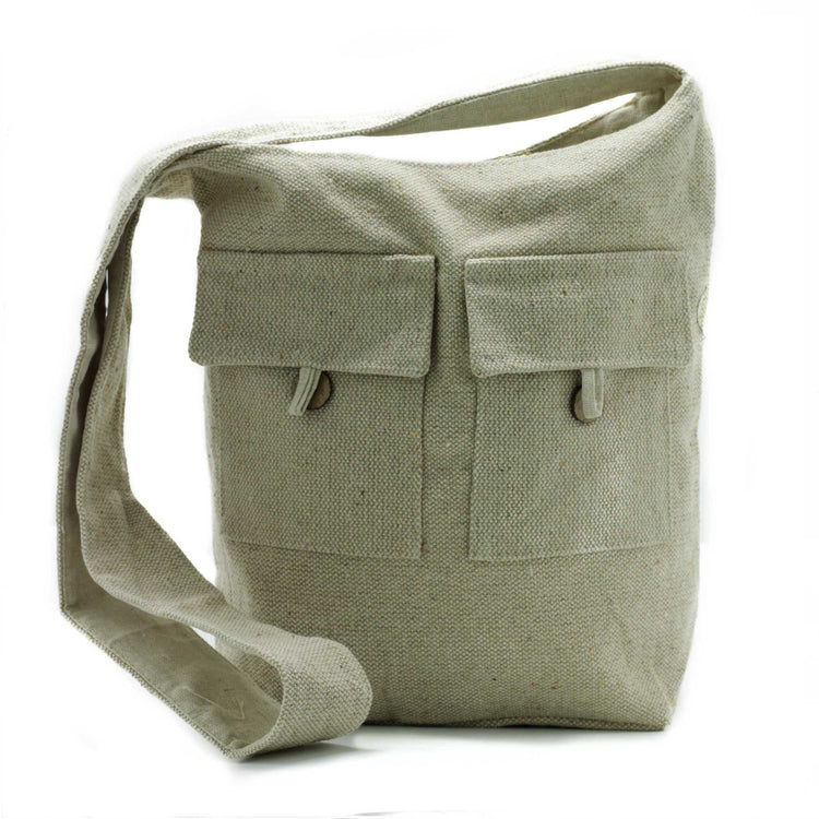 Bolso grande de dos bolsillos en tono natural