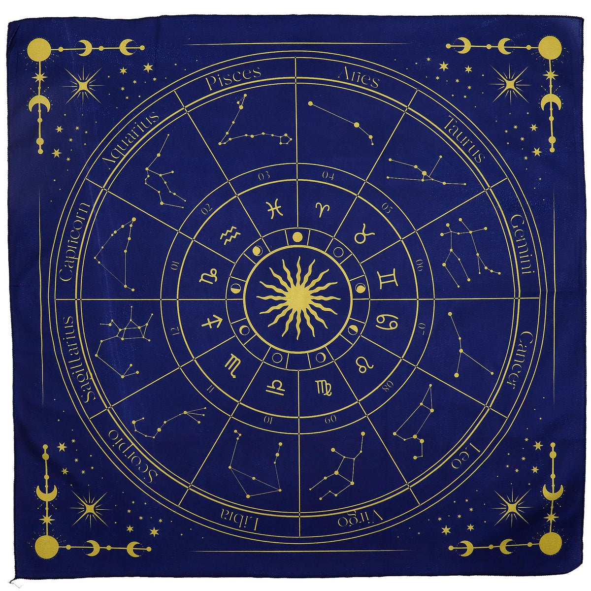 Paño para tarot Zodiaco – 75 × 75 cm