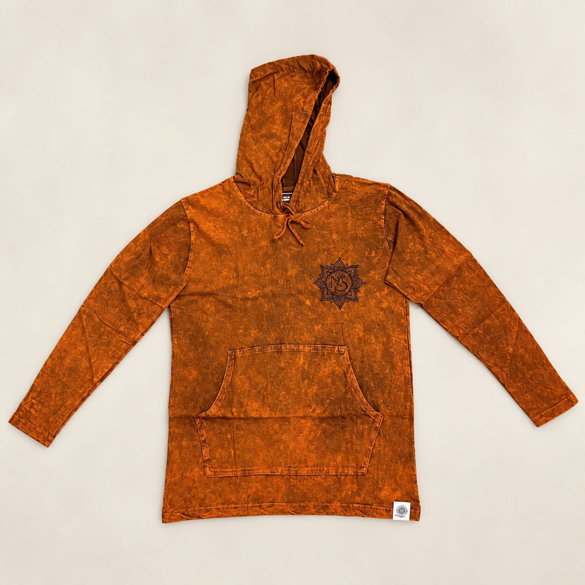 Sudadera con capucha naranja quemado – Talla S