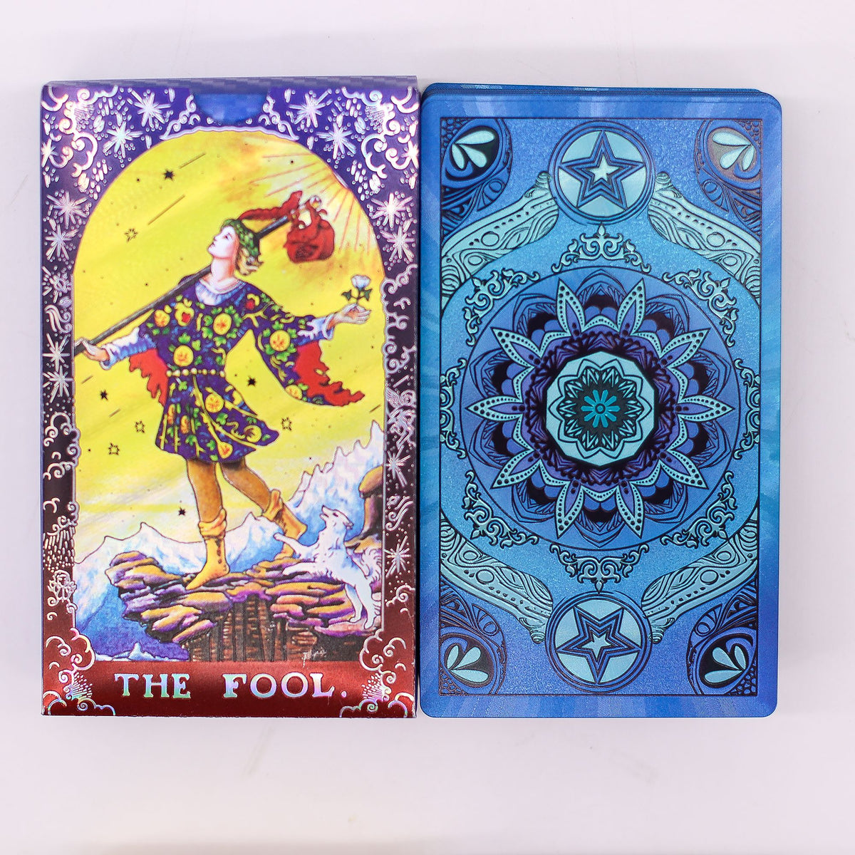 Tarot Mandala azul y dorado – 78 cartas con folleto