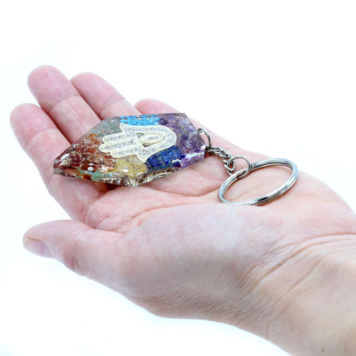Llavero de Orgonita Chakra Hamsa