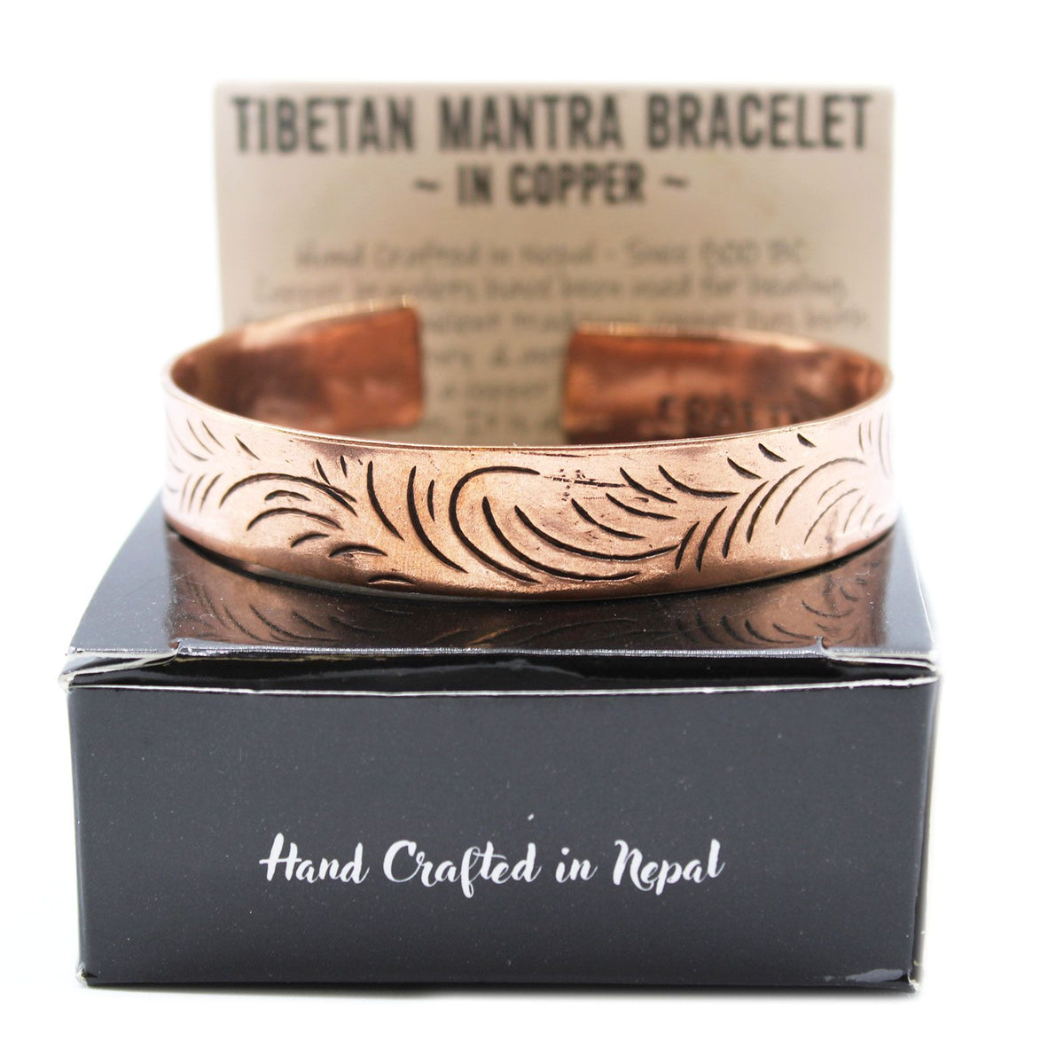 Pulsera de cobre estilo tibetano – Remolinos Tribales Anchos