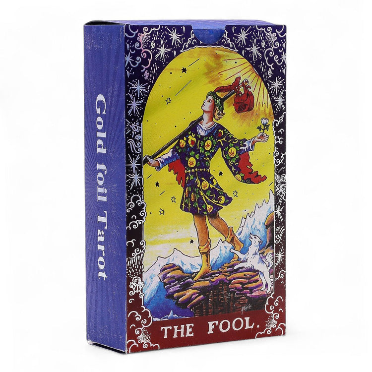 Tarot Mandala azul y dorado – 78 cartas con folleto