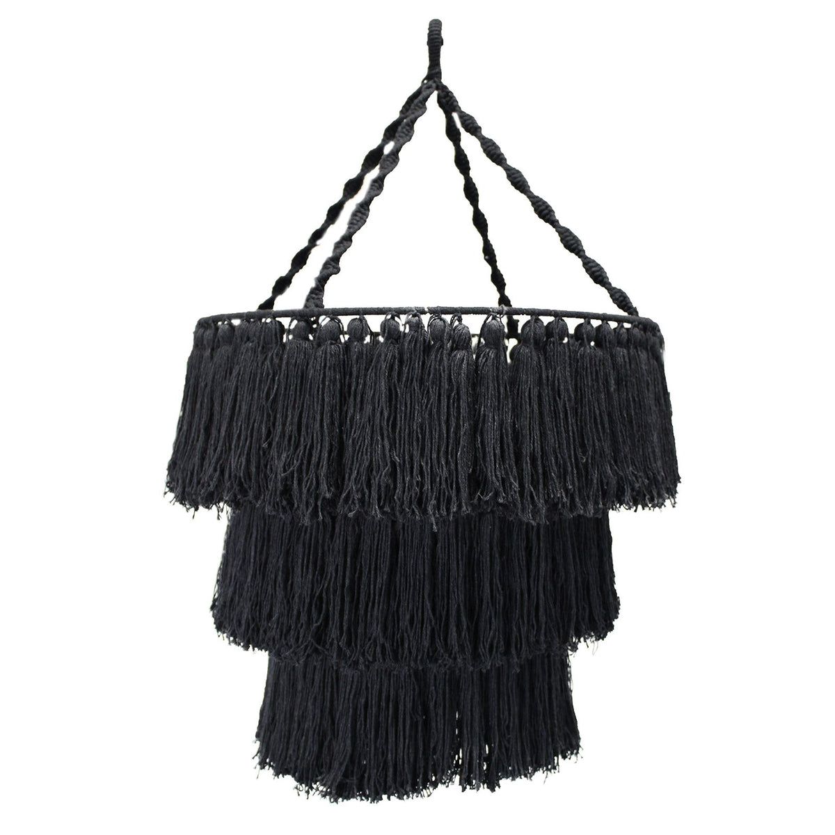 Lámpara de macramé en forma de araña - Negra