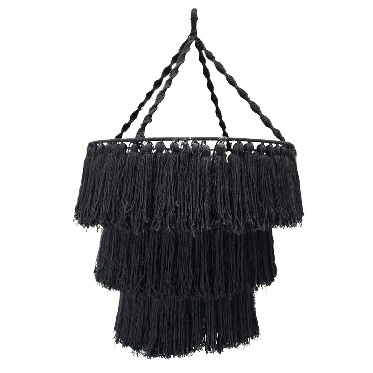 Lámpara de macramé en forma de araña - Negra