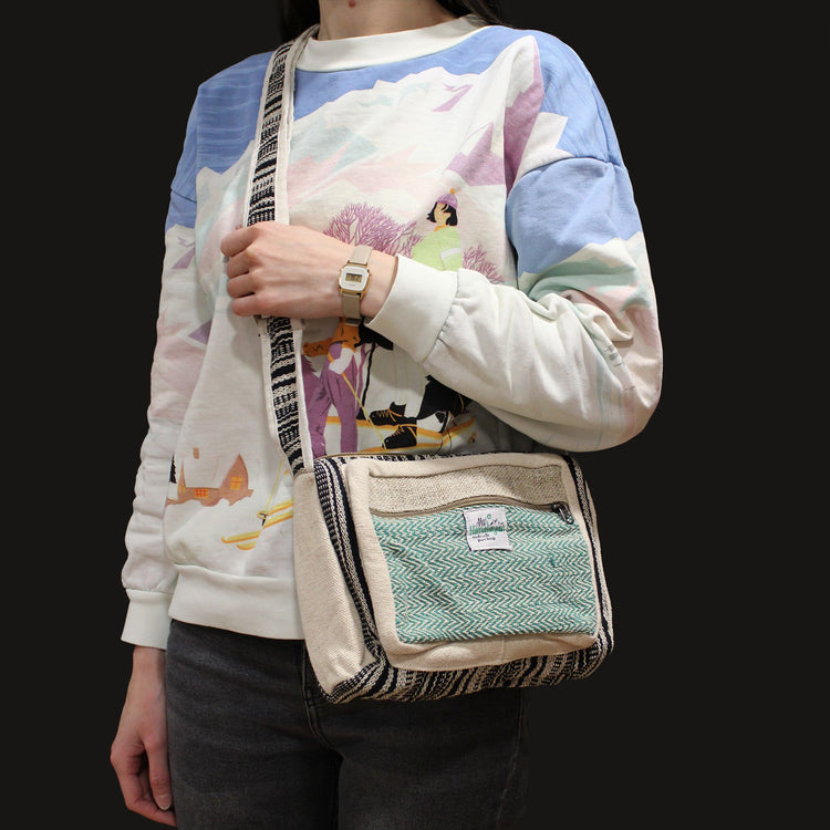 Bolso Messenger de cáñamo y algodón