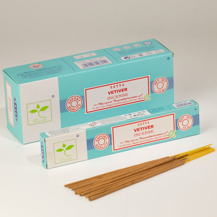 Incienso Satya Vetiver – Varillas, 15 g