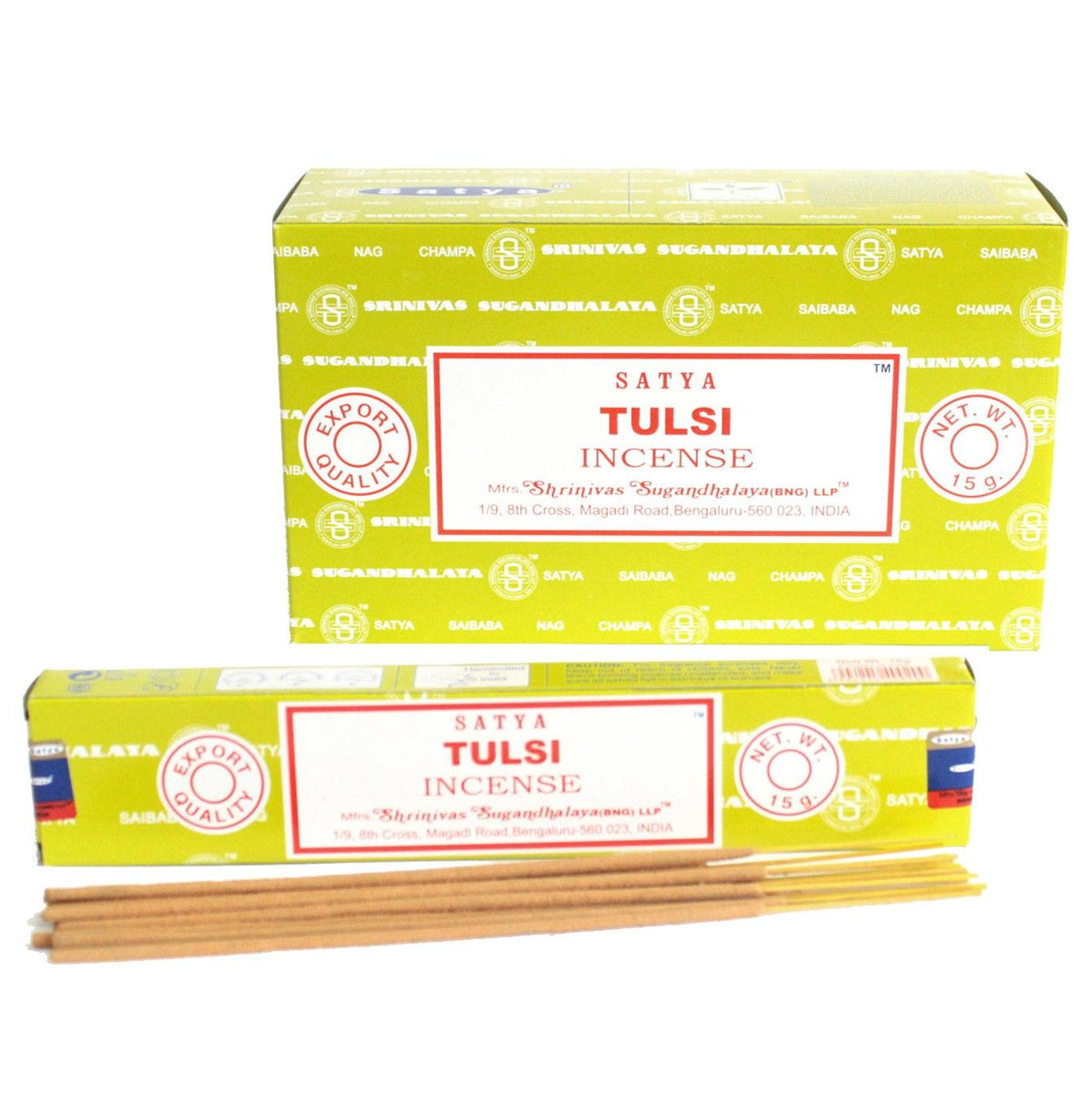 Incienso Satya Tulsi – Varillas, 15 g