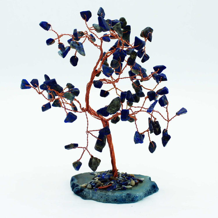 Árbol de Sodalita Grande sobre Ágata Azul - 100 Piedras