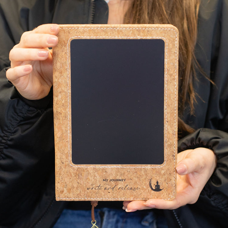 Cuaderno A5 con pantalla LCD borrable – Marrón, 80 hojas