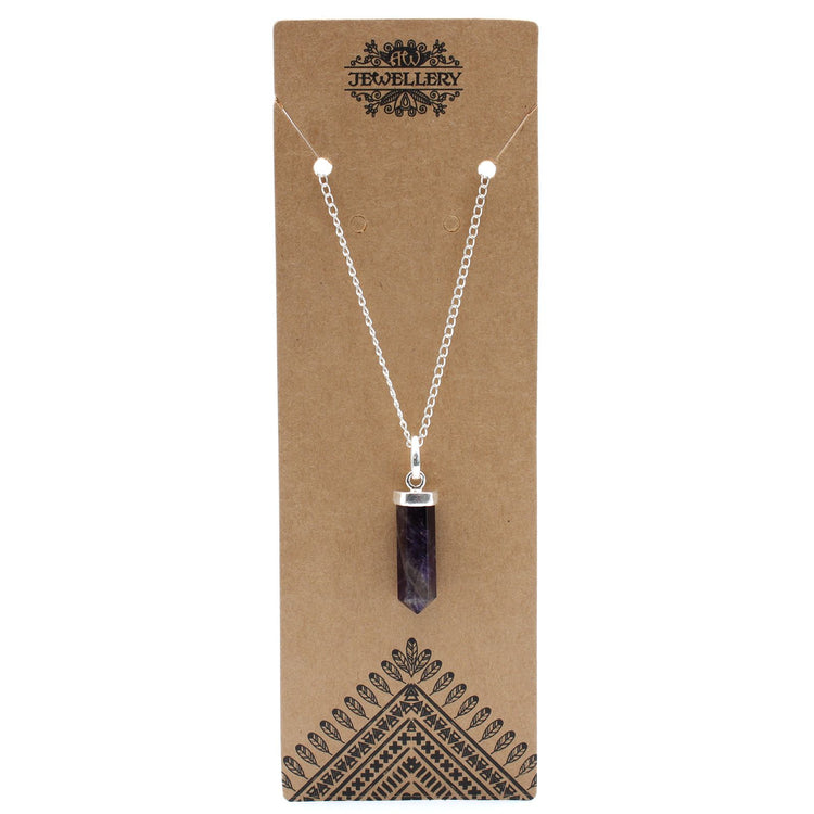 Colgante de Punto Clásico de Piedras Preciosas - Amatista