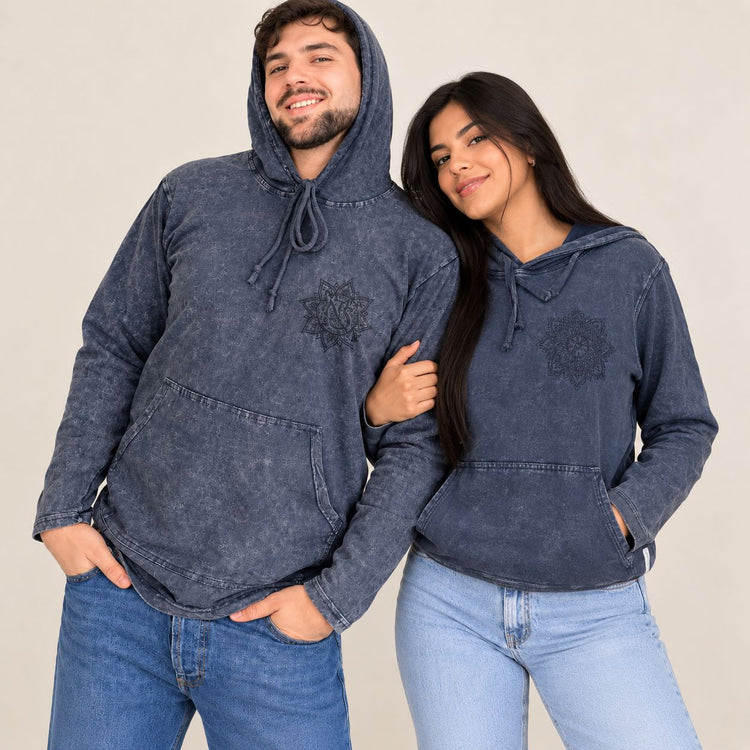 Sudadera con capucha lavanda empolvado – Talla XL