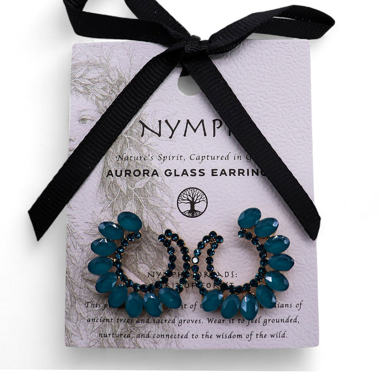 Pendientes de Aro de Estilo Vintage - Verde Turquesa