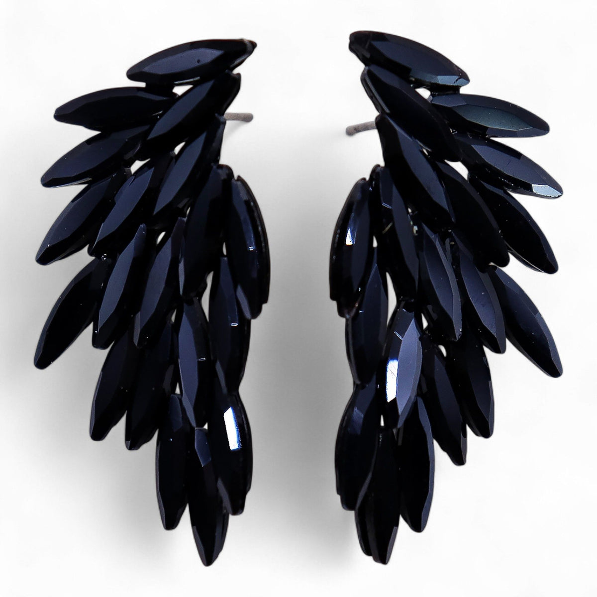 Pendientes Alas de Ángel de Estilo Vintage - Negro Azabache