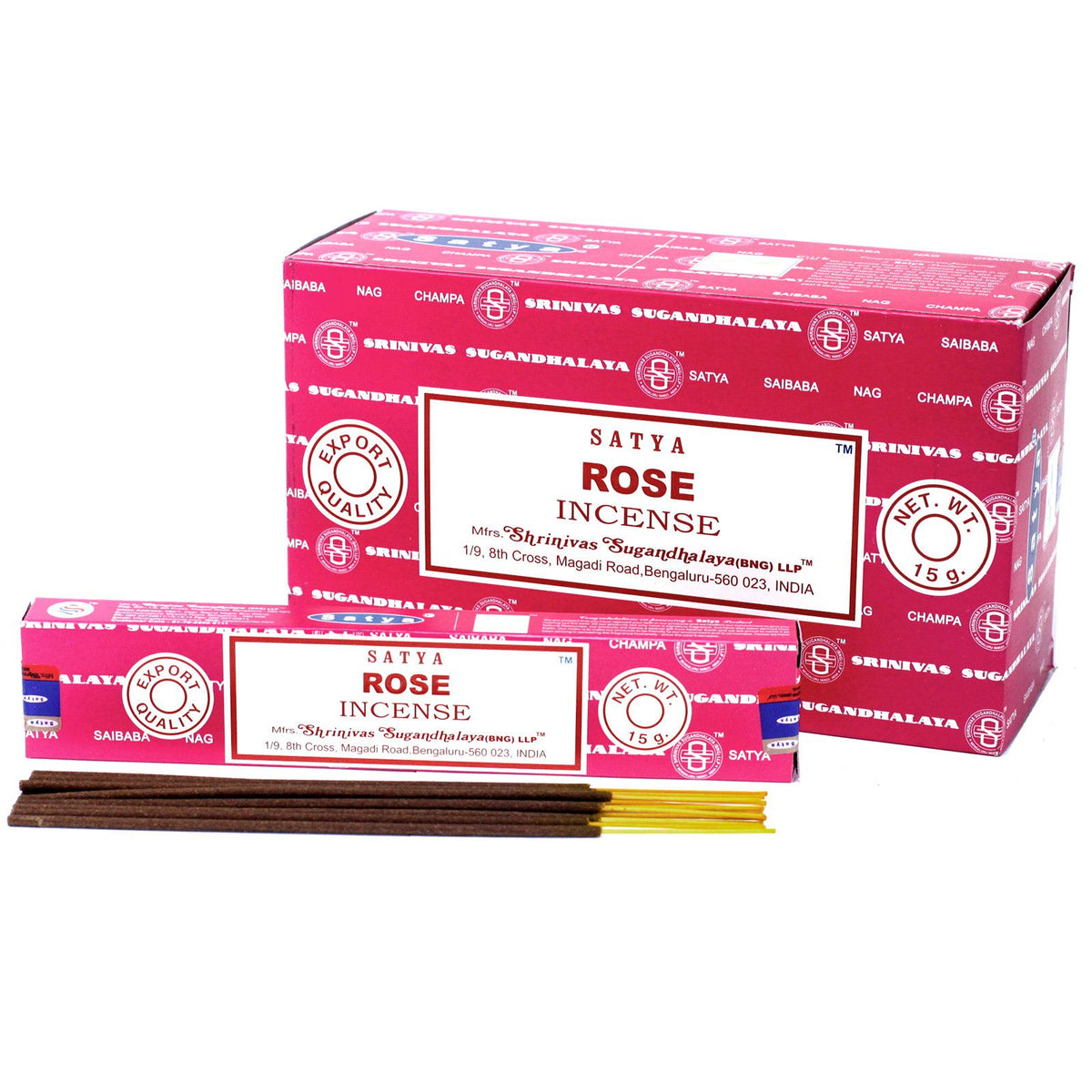 Incienso Satya Rosa – Varillas, 15 g
