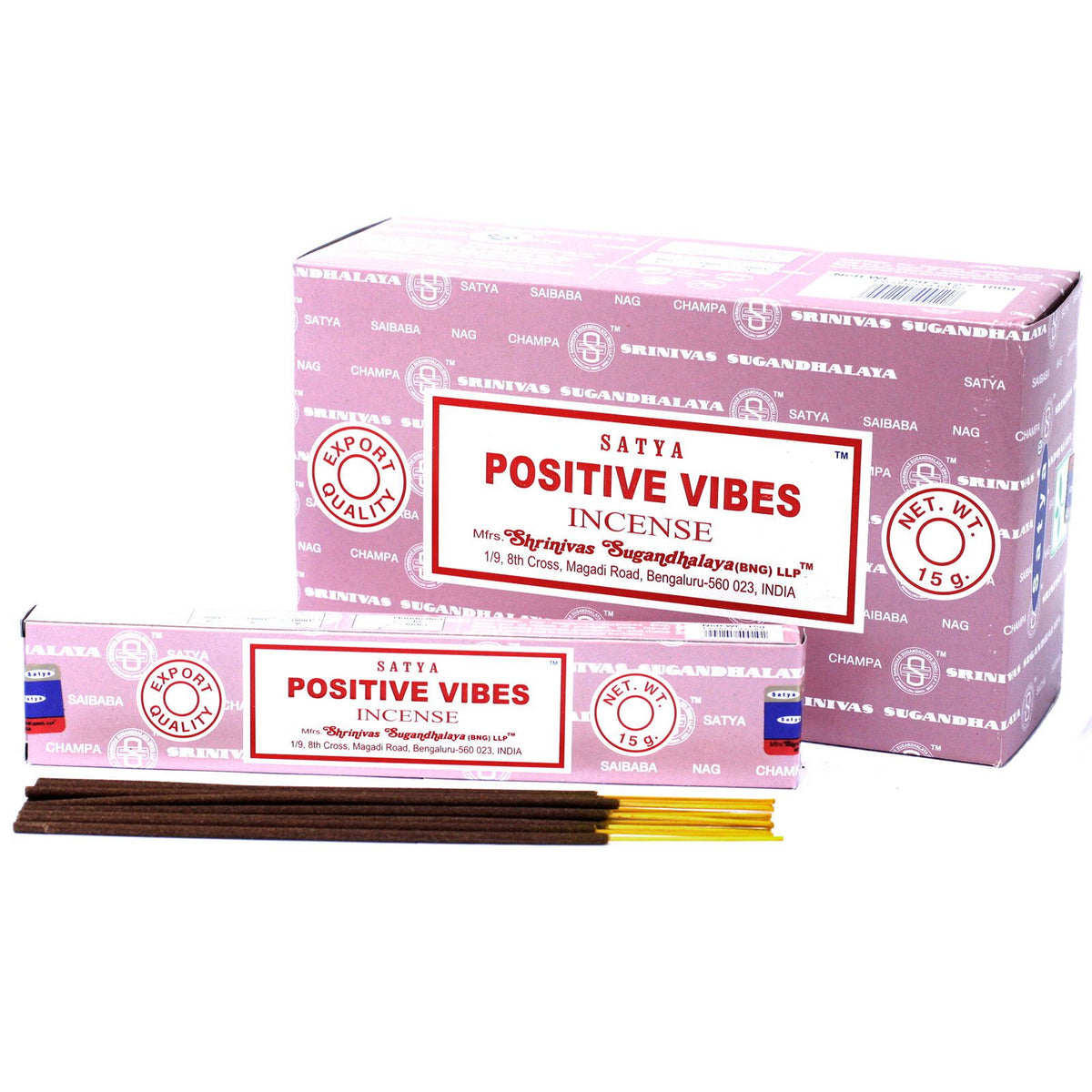 Incienso Satya Vibras Positivas – Varillas, 15 g
