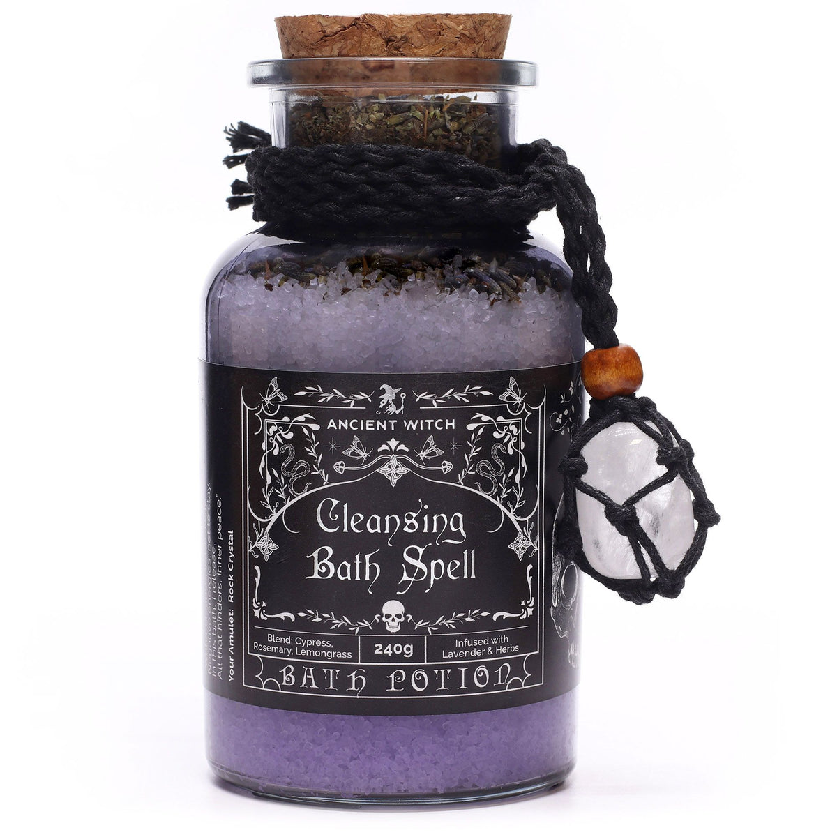 Hechizo de Baño de Bruja con Amuleto de Cristal de Roca - Purificación