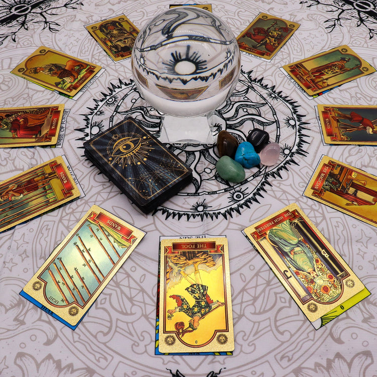 Paño para tarot Árbol de la Vida – 75 × 75 cm