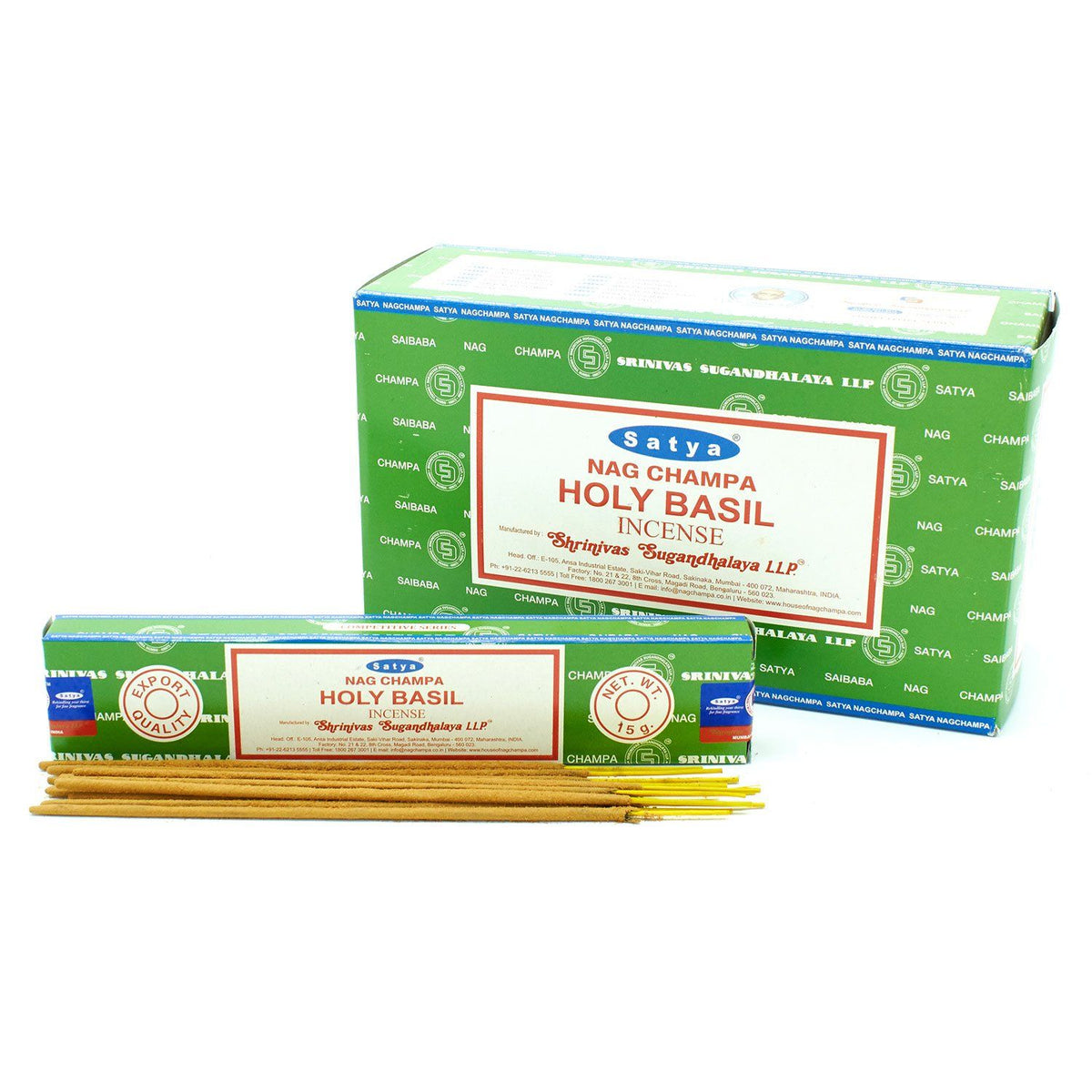Incienso Satya Holy Basil – Varillas, 15 g