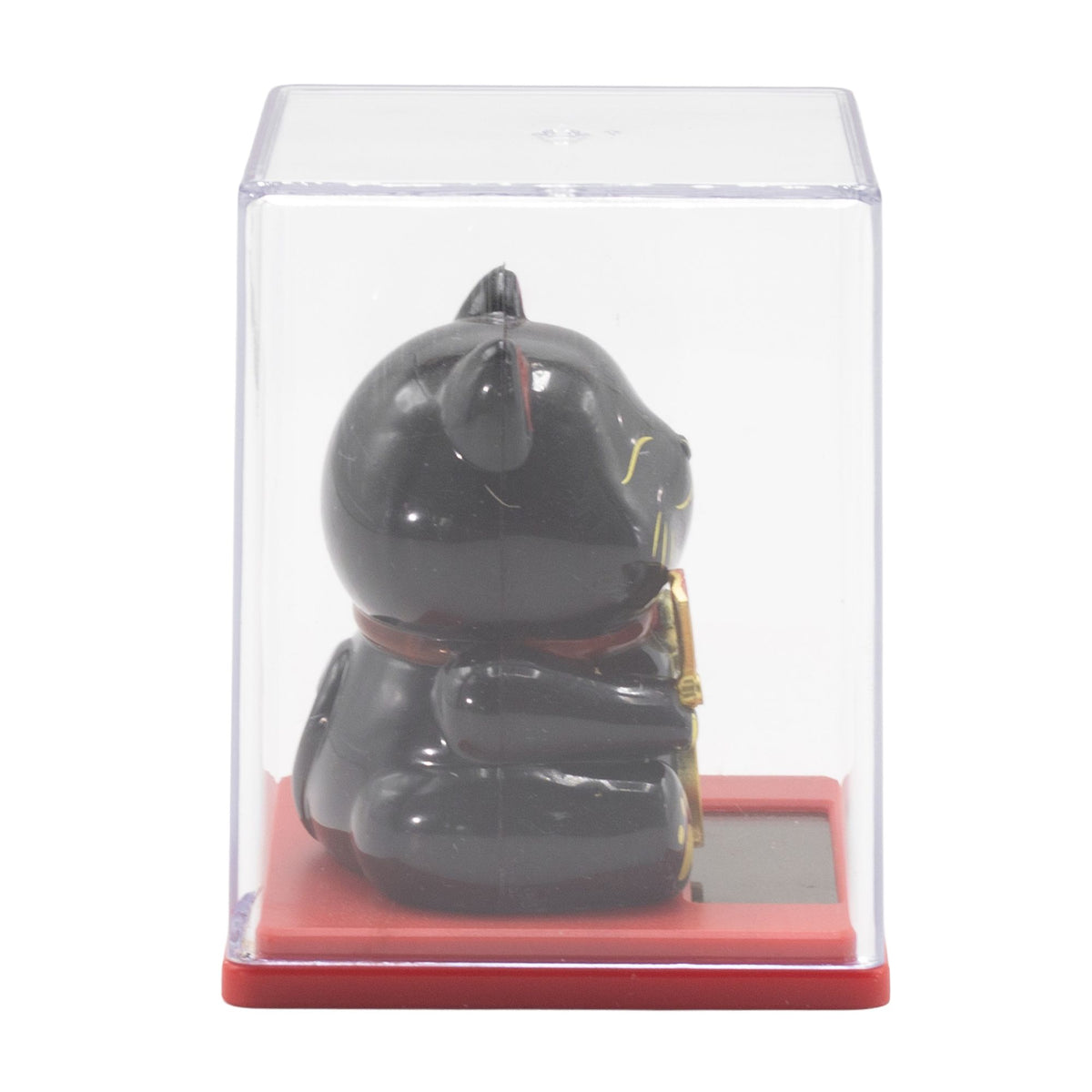 Mini Gato de la Suerte Solar Negro en Caja