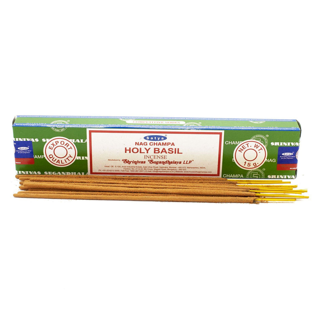 Incienso Satya Holy Basil – Varillas, 15 g