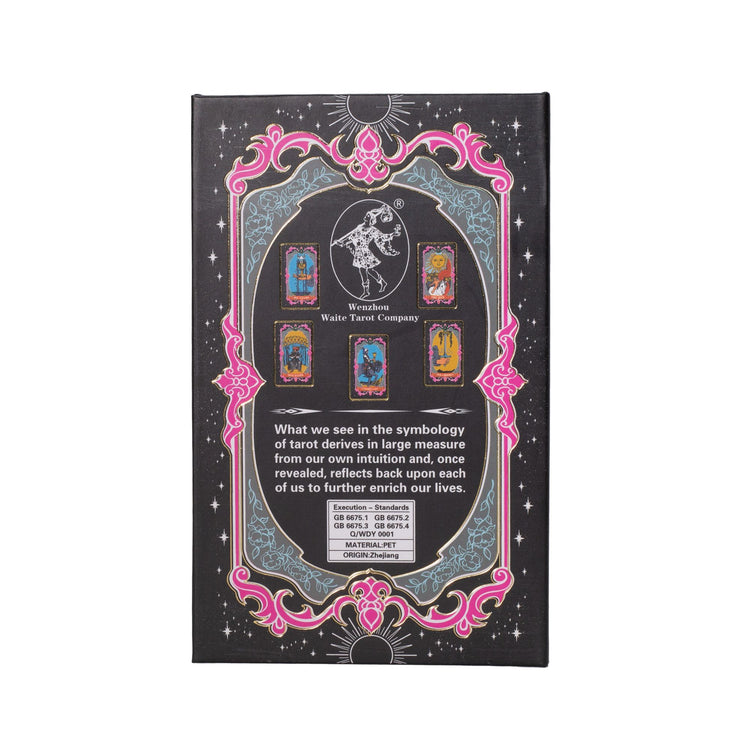 Tarot negro con lámina dorada – Con folleto y caja